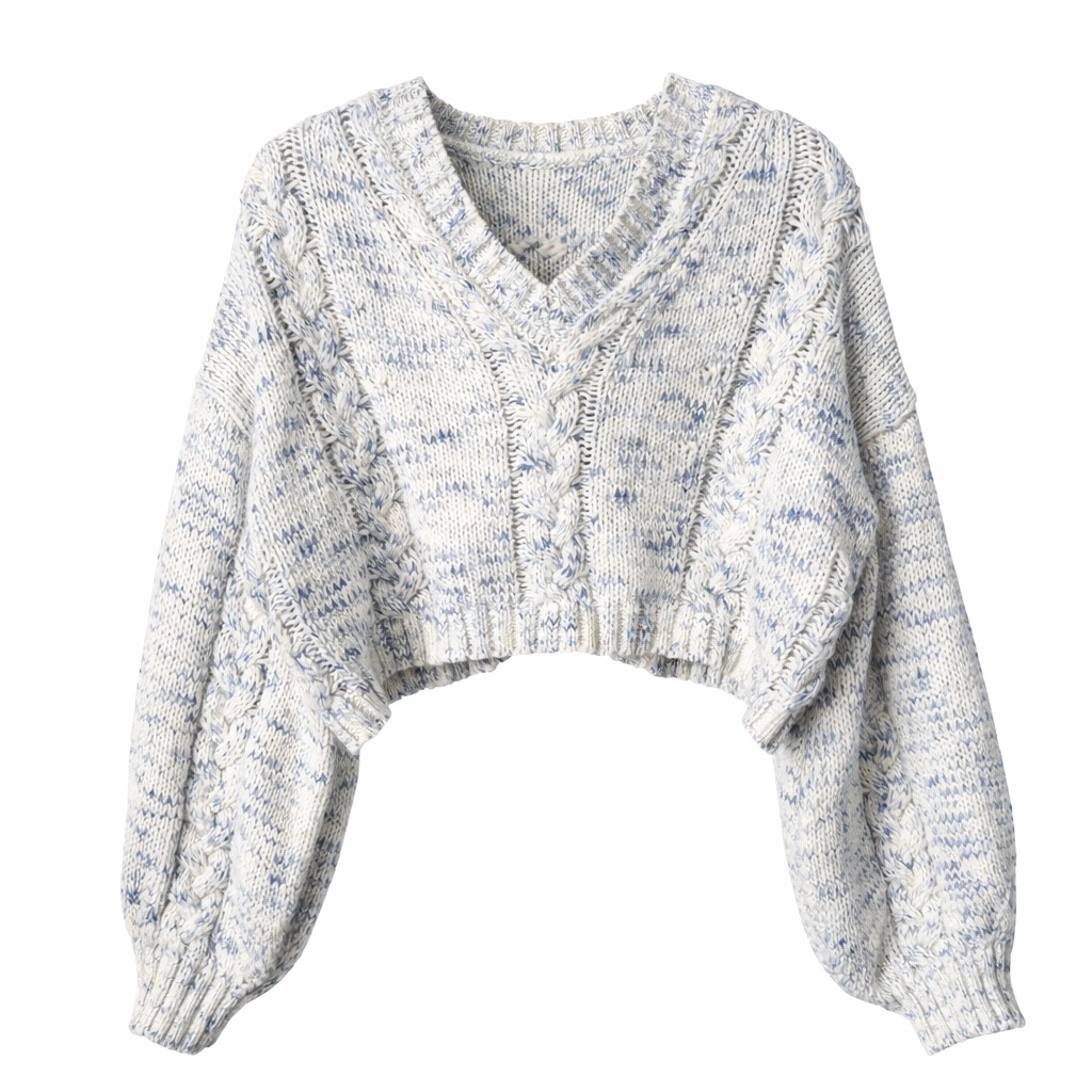 Altar'd State Cable Knit Cropped Sweater | V-Neck | Tie Front | Size M